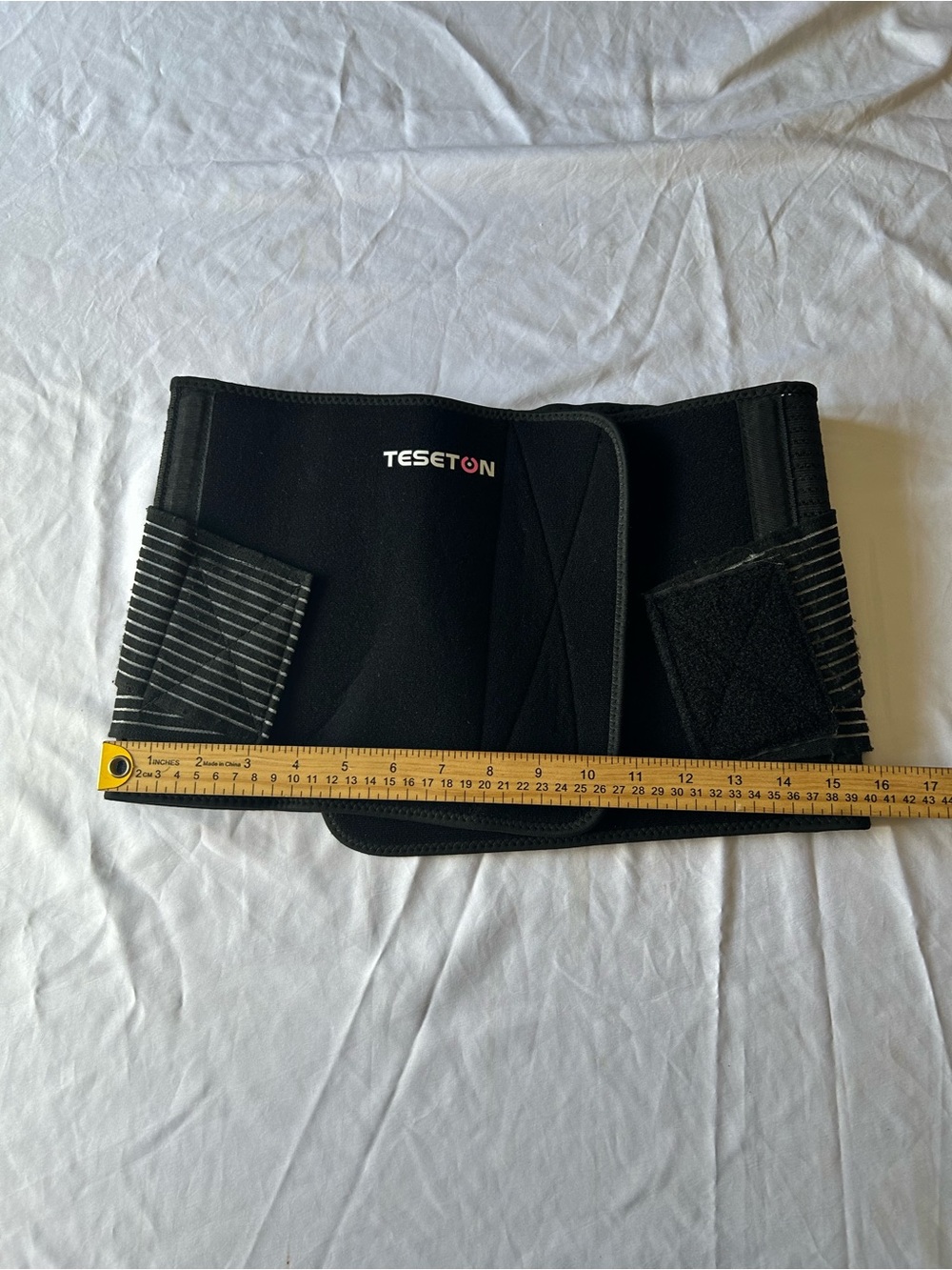 TESETON Neoprene Waist Trainer Sweat Belt Size M Black Adjustable Compression